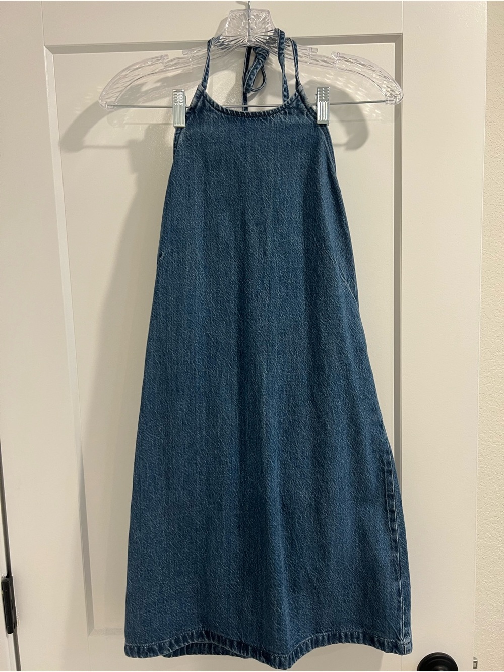 Abercrombie & Fitch Blue Denim Halter Mini Dress